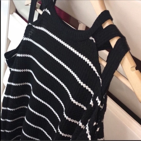 Black Striped Caged Blouse - Picture 3 of 5